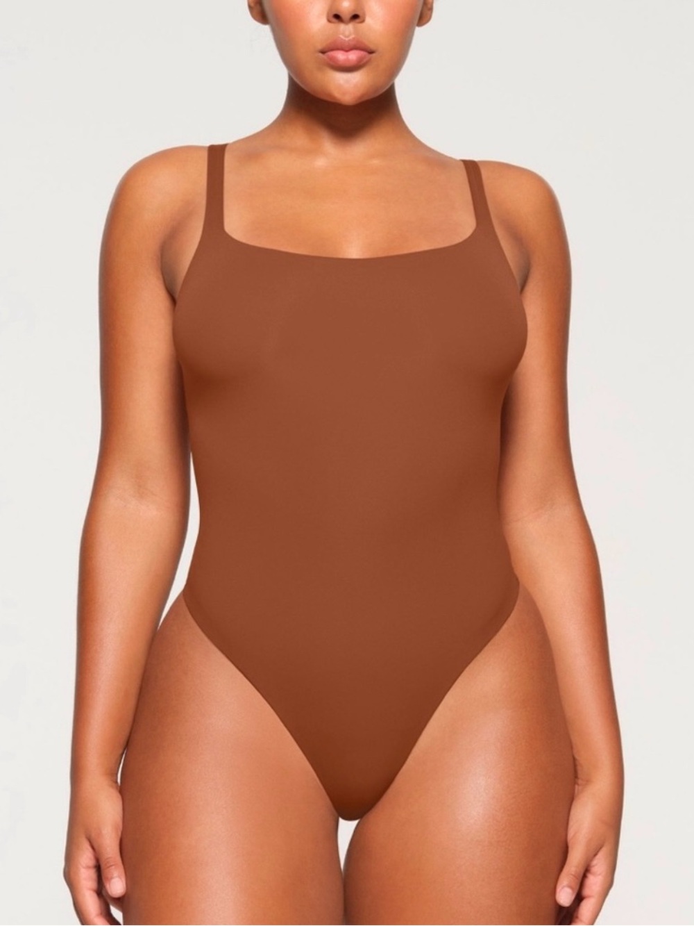 NEW Skims Fits Everybody Square Neck Bodysuit Large Bronze